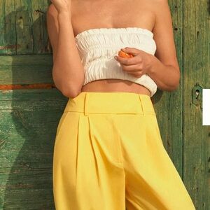 Anthropologie Cream Smoked Tube Top